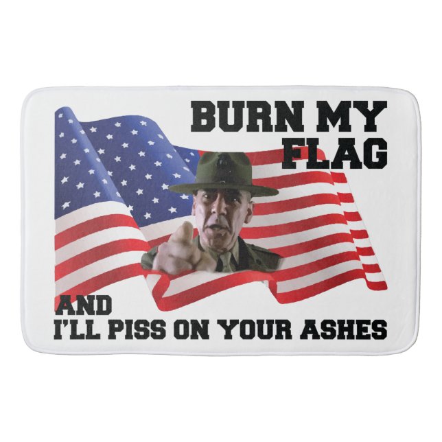 Don't burn my flag  bath mat (Front)