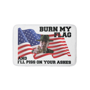 Don't burn my flag bath mat