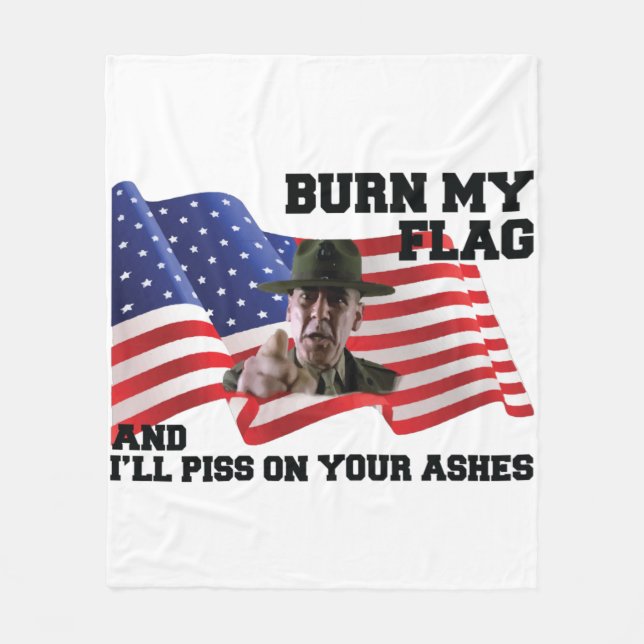 Don't burn my flag  fleece blanket (Front)
