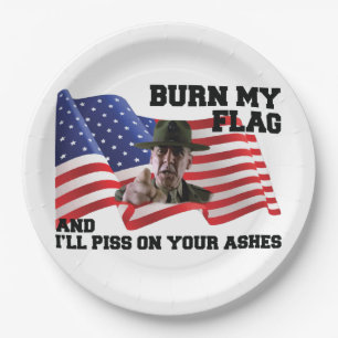 Don't burn my flag  paper plate