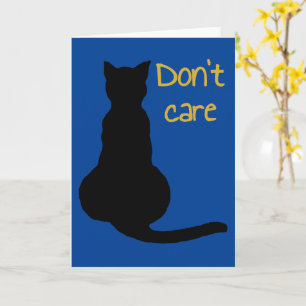Dont Care Cat Quote Cartoon Vector Cut Out Card