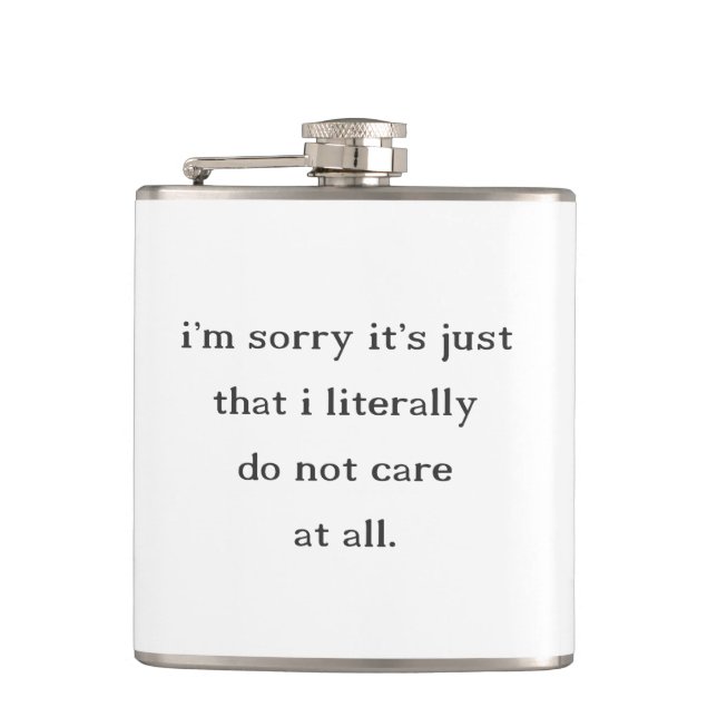 Don't Care Hip Flask (Front)