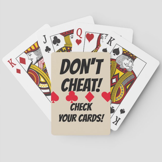 Don't cheat funny playing cards (Back)