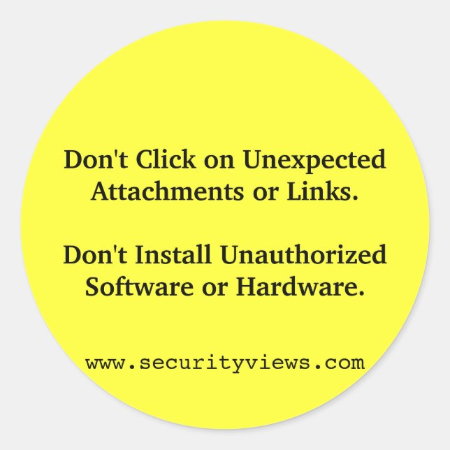 Don't Click! Classic Round Sticker (Front)