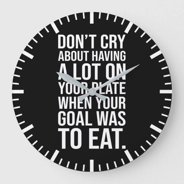 Don't Cry - Husttle Success Motivational Large Clock (Front)