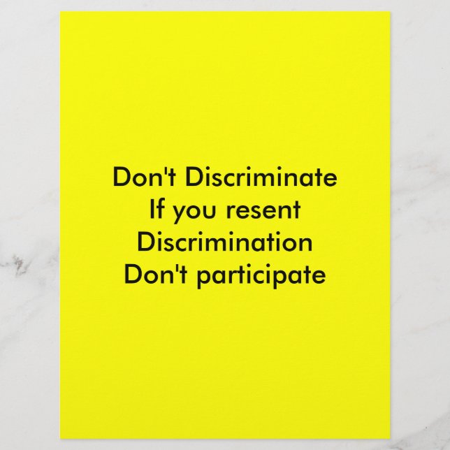 Don't discriminate (Front)