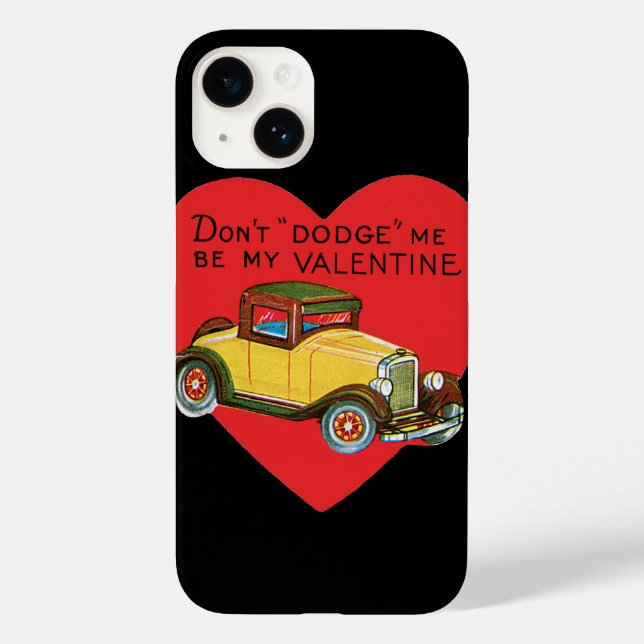 Don't Dodge Me, Be My Valentine! Retro Valentine Case-Mate iPhone Case (Back)