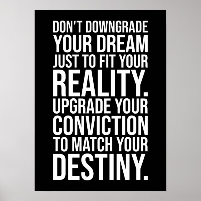 Don't Downgrade Your Dream - Gym, Hustle, Success Poster (Front)