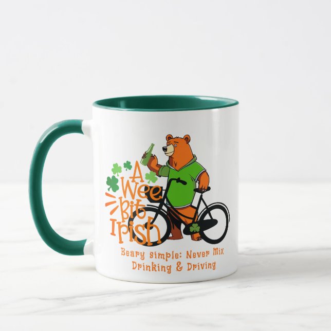 Don't Drink & Drive St. Patrick's Day Irish Bear Mug (Left)