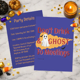 Don't Drink & Ghost To Meetings | Sober Halloween Invitation