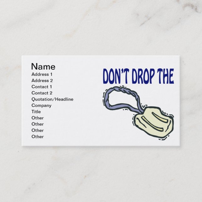 Dont Drop The Soap Business Card (Front)