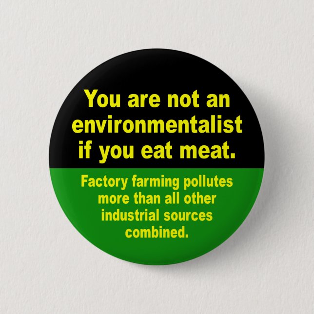 don't eat meat 6 cm round badge (Front)