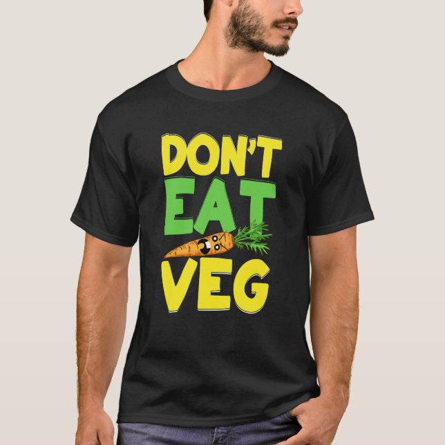Don't Eat Veg Angry Carrot Costume Vegans T-Shirt (Front)