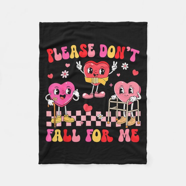Don't fall for nurse valentine's day fall fleece blanket (Front)