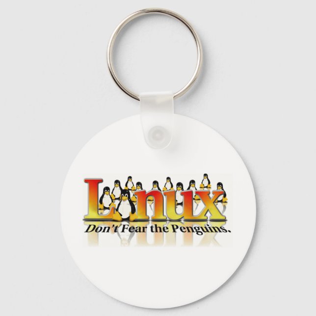 Don't Fear The Penguin Key Ring (Front)
