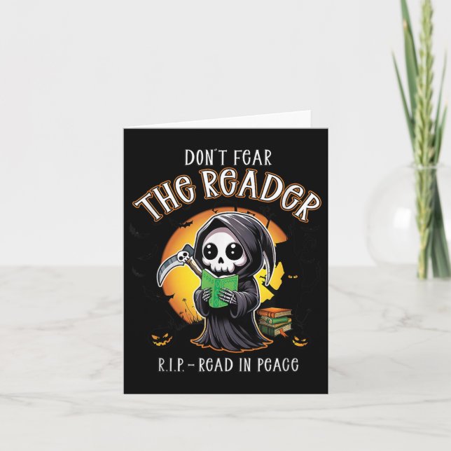 Dont Fear The Reader Read In Peace Book Lovers Hal Card (Front)