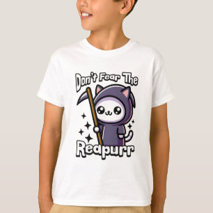 Don't Fear The Reapurr! Cute Grim Reaper Cat Pun T-Shirt