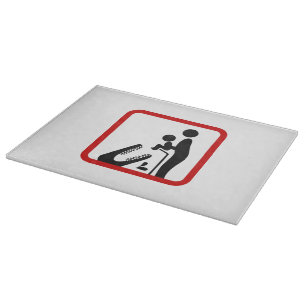 Don't Feed Baby To The Crocodile Zoo Sign Cutting Board