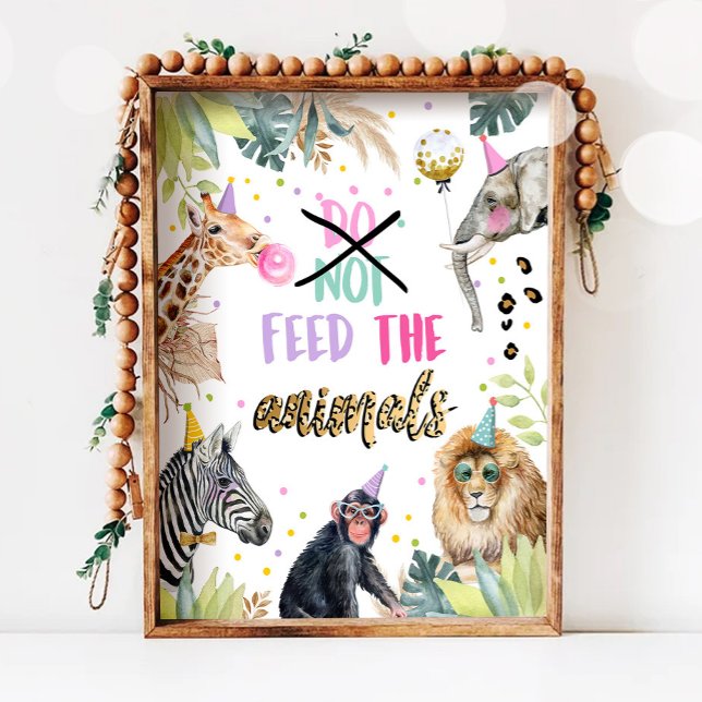 Don't Feed the Animals Safari Birthday Table Sign (Creator Uploaded)