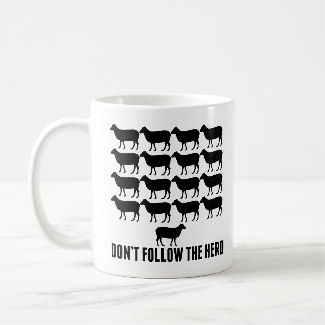 Don't Follow the Herd of Sheep Be Yourself Kids Coffee Mug (Left)