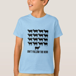 Don't Follow the Herd of Sheep Be Yourself Kids T-Shirt