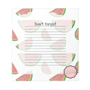 Don't Forget, Kawaii Watermelon Notepad