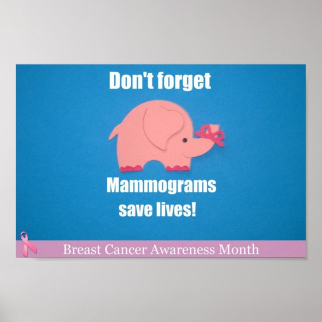 Don't forget, Mammograms save lives! Poster (Front)