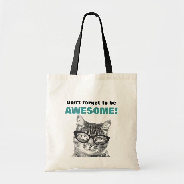Don't forget to be awesome cute cat tote bag (Front)