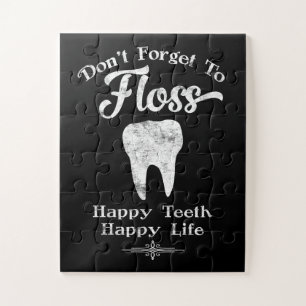 Don't Forget To Floss Chalkboard Jigsaw Puzzle