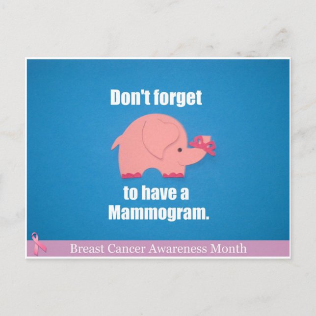 Don't forget to have a mammogram. postcard (Front)