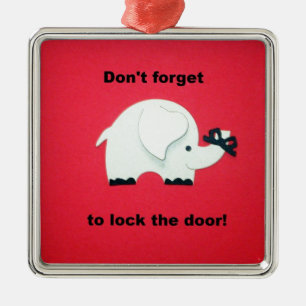 Don't forget to lock the door. metal tree decoration