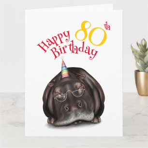 Don't Forget to Party, Sleepy Hippo Birthday Card
