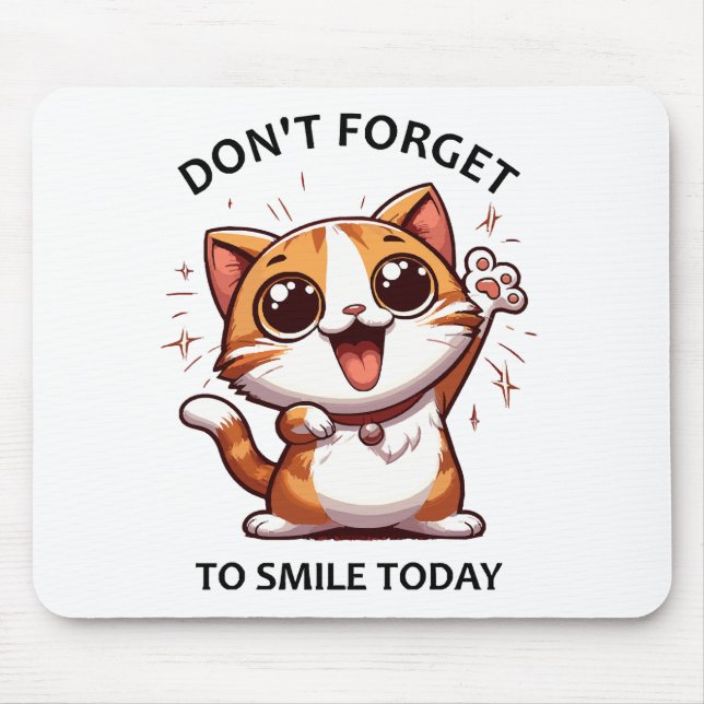 Don't forget to smile today funny Happy Cat Mouse Pad (Front)