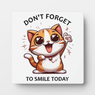 Don't forget to smile today funny Happy Cat Plaque