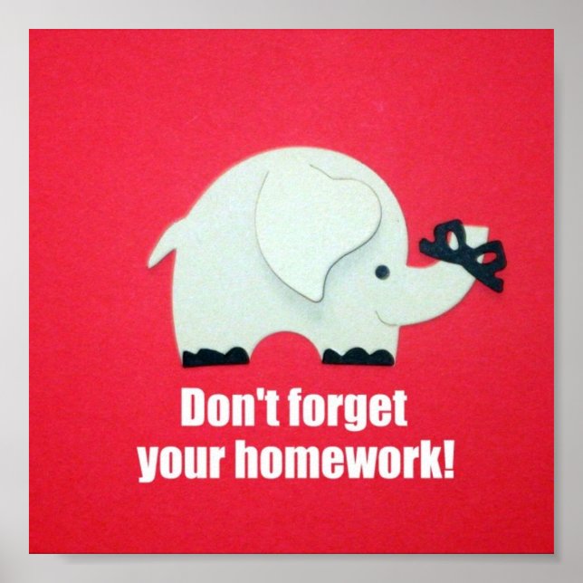 Don't forget your homework! poster (Front)
