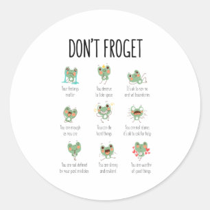 Don't Froget Mental Health Affirmations Therapy Gi Classic Round Sticker