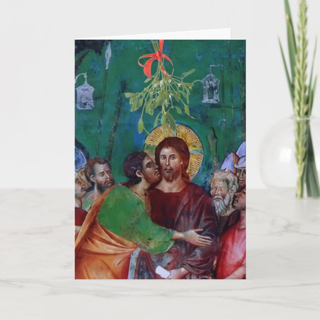 Don&#x27;t Get Caught Under the Mistletoe Holiday Card (Front)