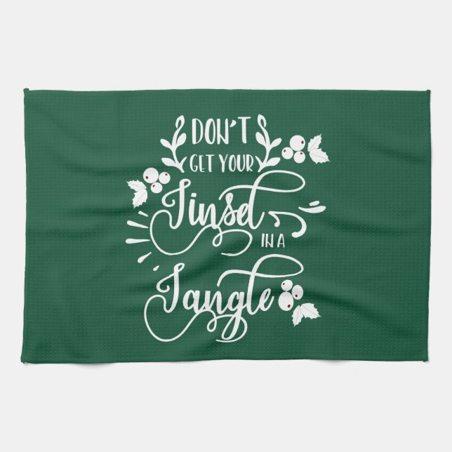 dont get your tinsel in a tangle christmas tea towel (Horizontal)