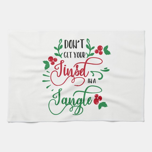 dont get your tinsel in a tangle Christmas Tea Towel (Horizontal)