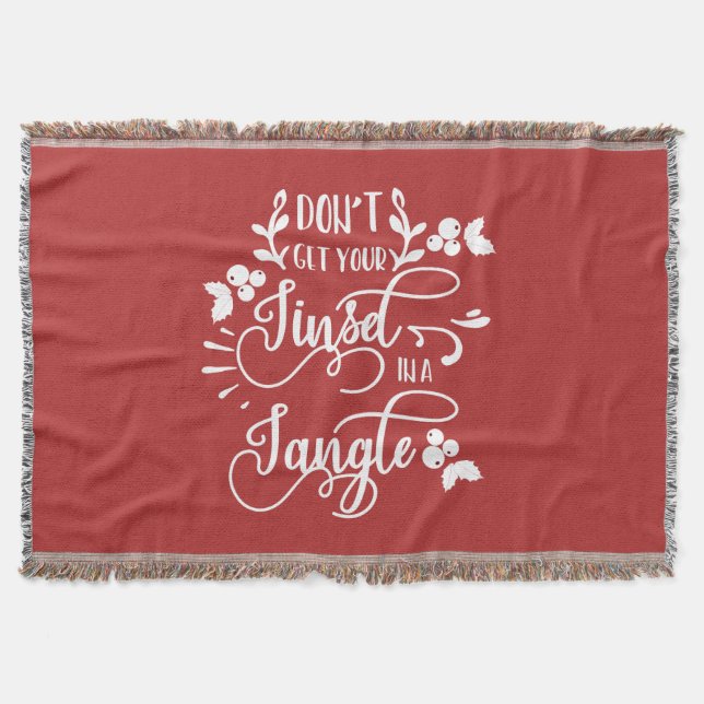 dont get your tinsel in a tangle christmas throw blanket (Front)