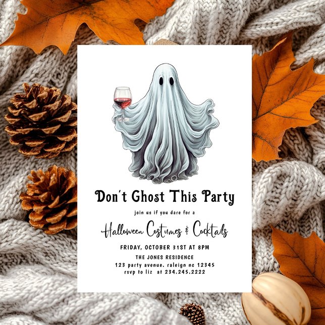 Don't Ghost This Party Adult Halloween  Invitation (Creator Uploaded)