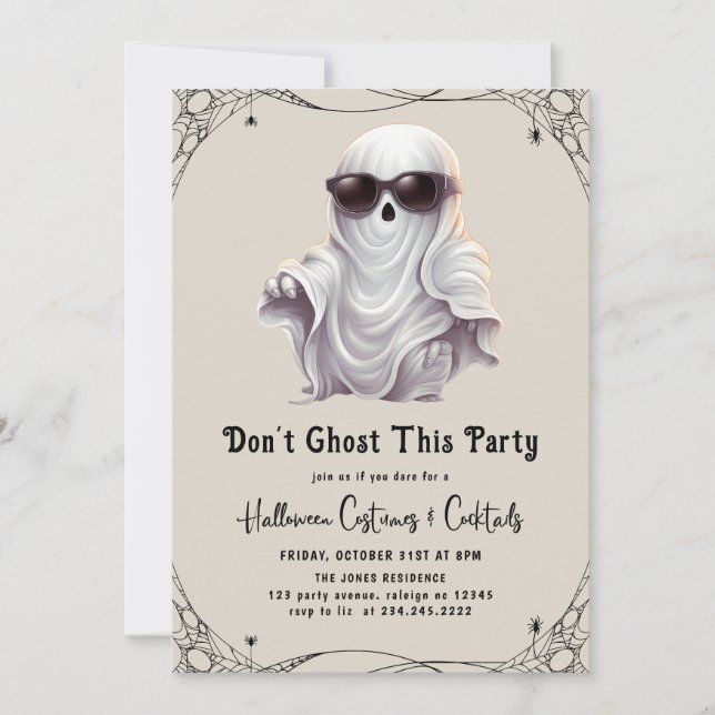 Dont Ghost This Party Adult Halloween Party Invitation (Front)