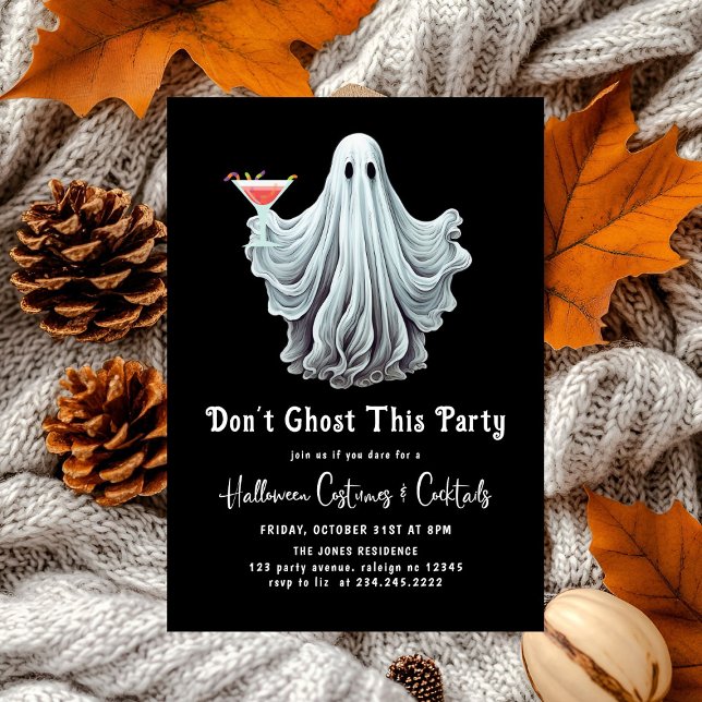 Dont Ghost This Party Adult Halloween Party Invitation (Creator Uploaded)