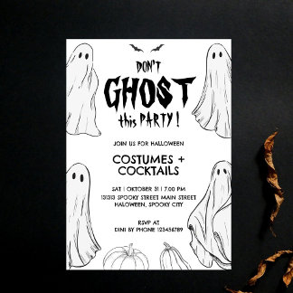 Don't Ghost this Party Haloween Costume Party Invitation