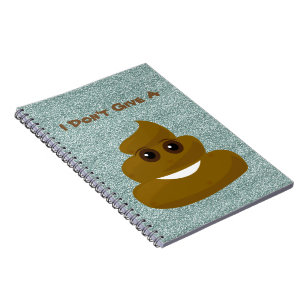 Don't Give A Poo Glitter Emoji Spiral Notebook
