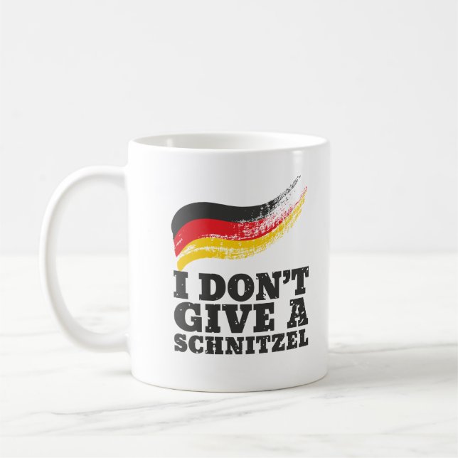 Dont Give Schnitzel German Flag Oktoberfest Coffee Mug (Left)