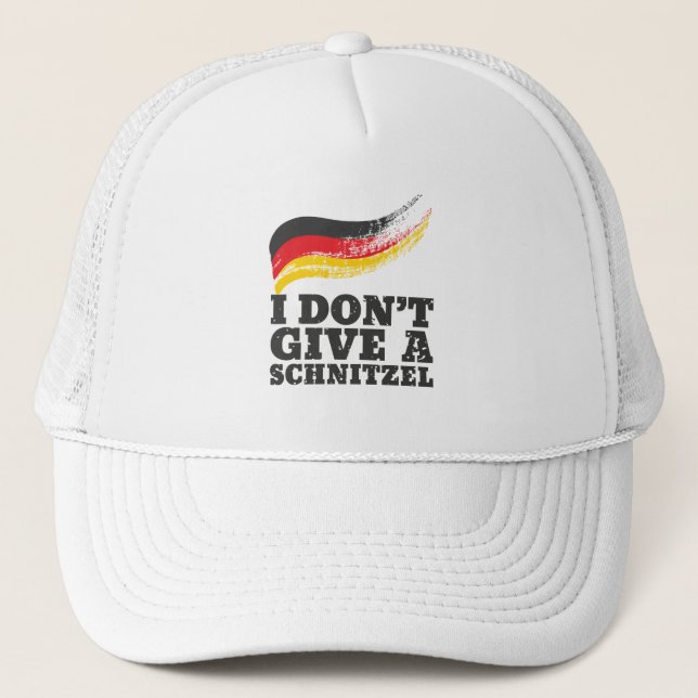 Dont Give Schnitzel German Flag Oktoberfest Trucker Hat (Front)