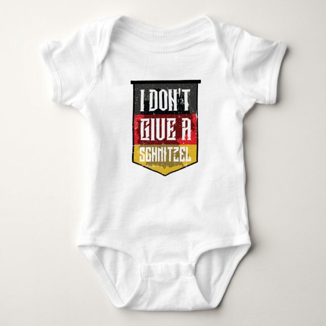 Dont Give Schnitzel Oktoberfest German Flag Baby Bodysuit (Front)