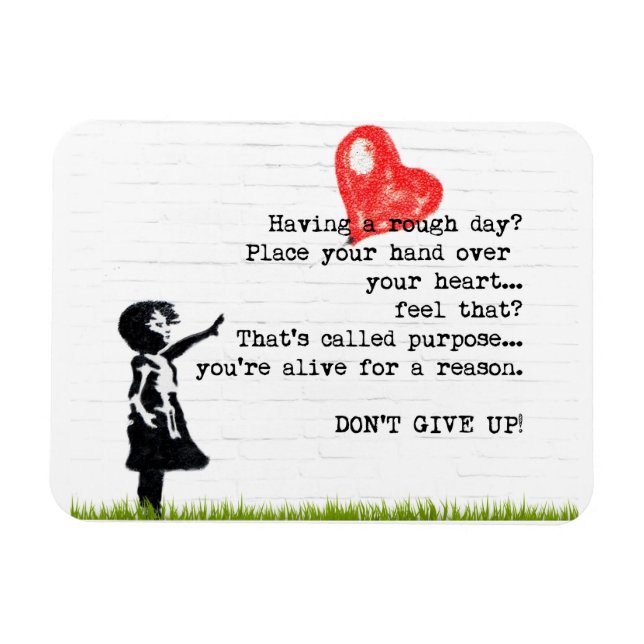 Don't Give Up Quote Encouragement Magnet (Horizontal)