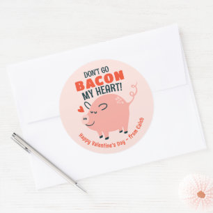 Don't Go Bacon My Heart Cute Pig Valentine Sticker